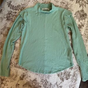 We The Free - Free People Bright Mint Green Women's Long Sleeve Top Size Small
